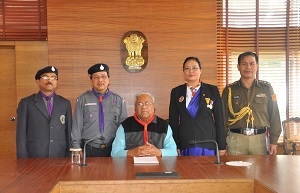 The Governor of Arunachal Pradesh Shri PB Acharya with BSG in the Gyatri Hall at Raj Bhavan Itanagar on 2nd  February 2017.